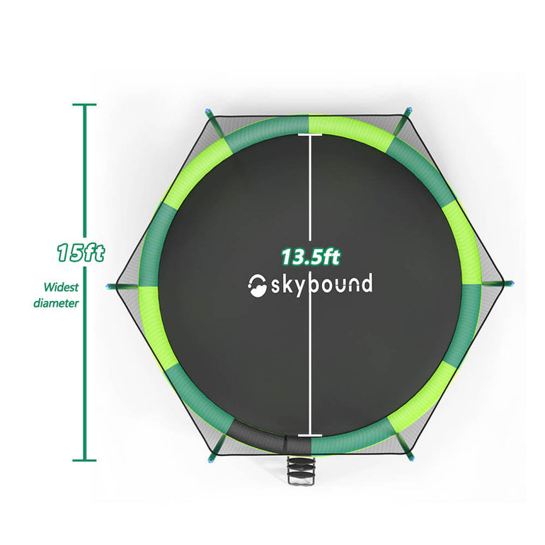 Skybound AiryBounce-basic green&blue 15ft trampoline