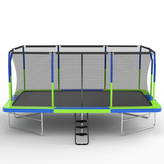 Skybound® AiryBounce 10ft×17ft green and blue rectangle trampoline