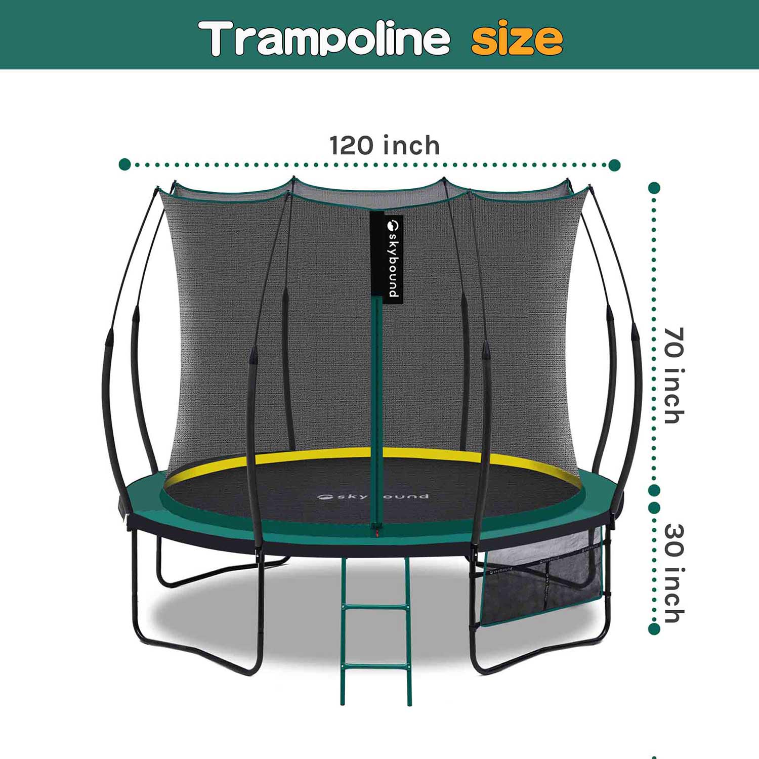 Skybound springless 10ft trampoline size: 12inch × 100inch