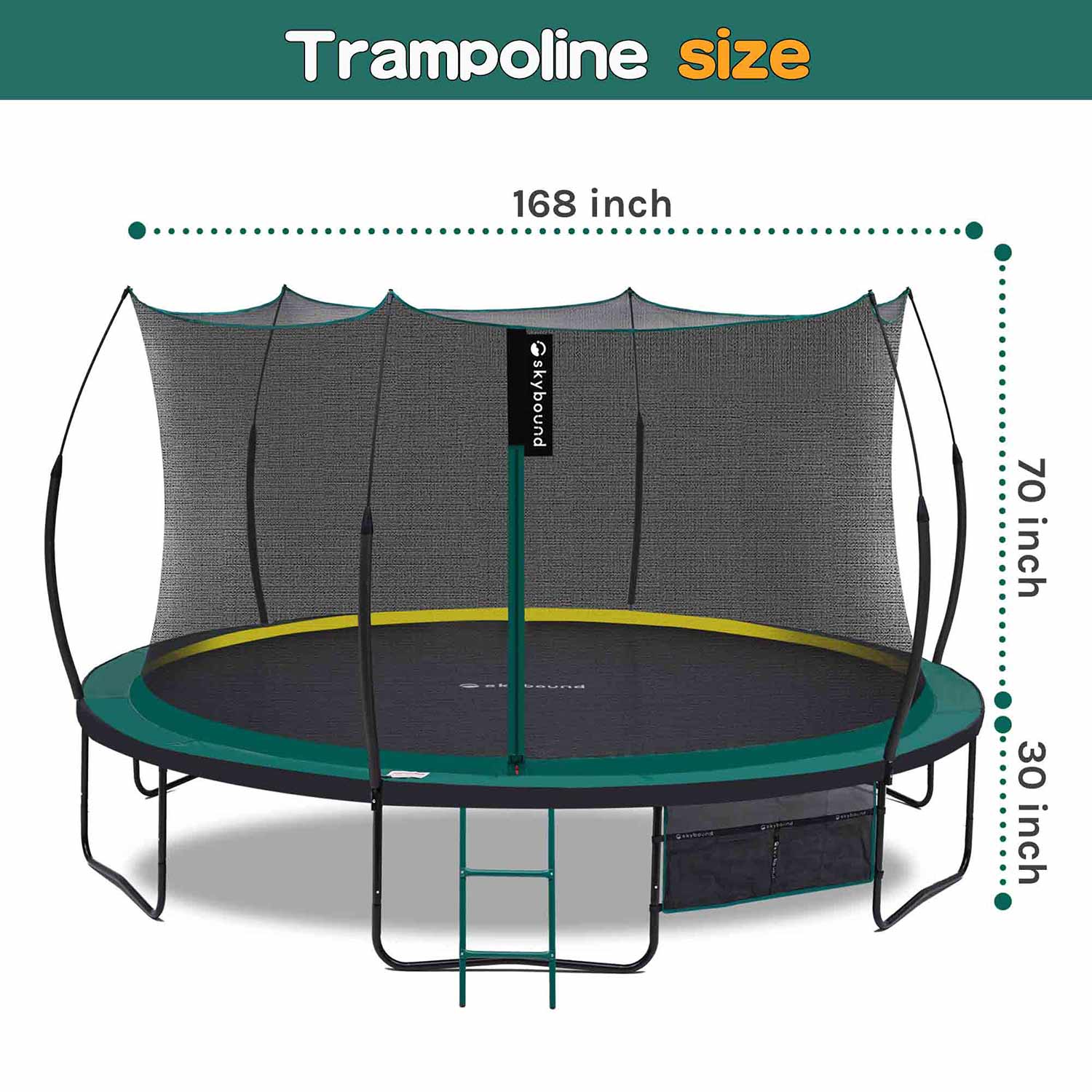 SkyBound 14FT Springless Trampoline size: 168inch × 100inch