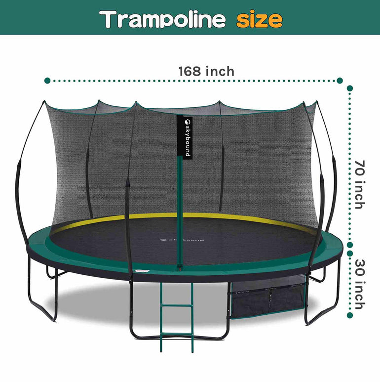 SkyBound 14FT Springless Trampoline size: 168inch × 100inch