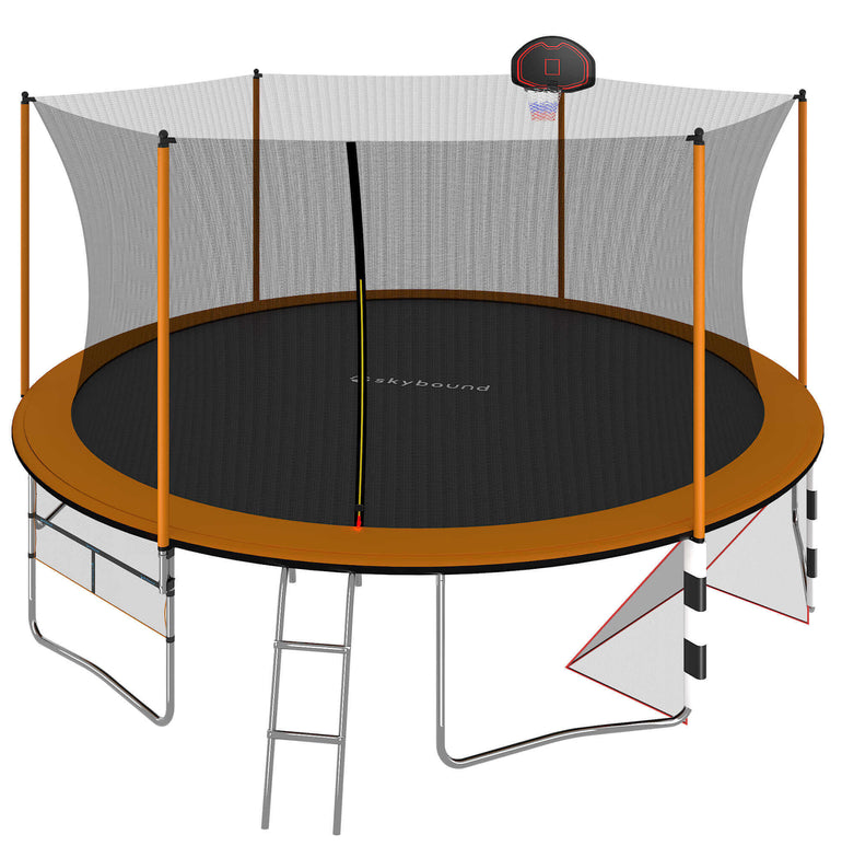 SkySoar 16ft Trampoline with soccer goal