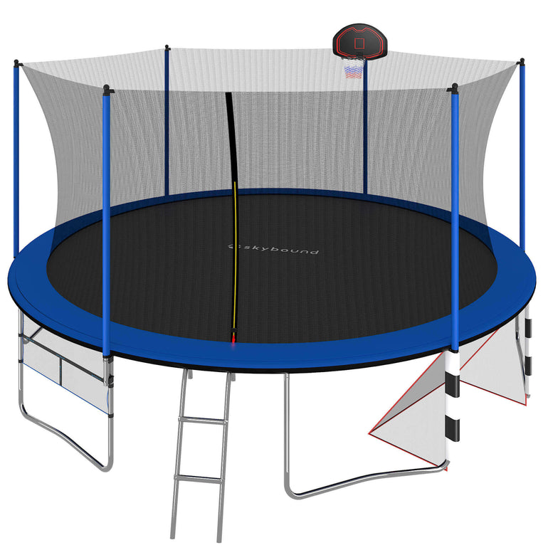 SkySoar 16ft Trampoline with soccer goal