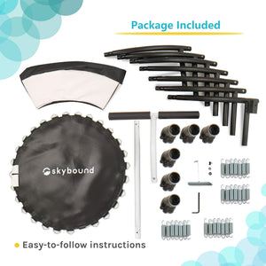 black and white mini trampoline Package included