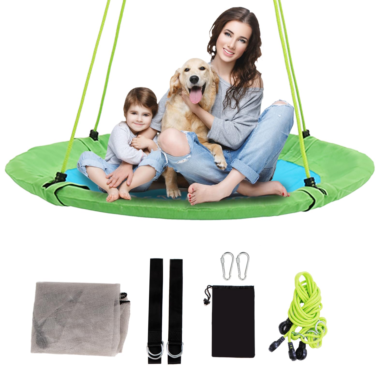 SkyBound 39 Inch Tree Swing - Green/Blue