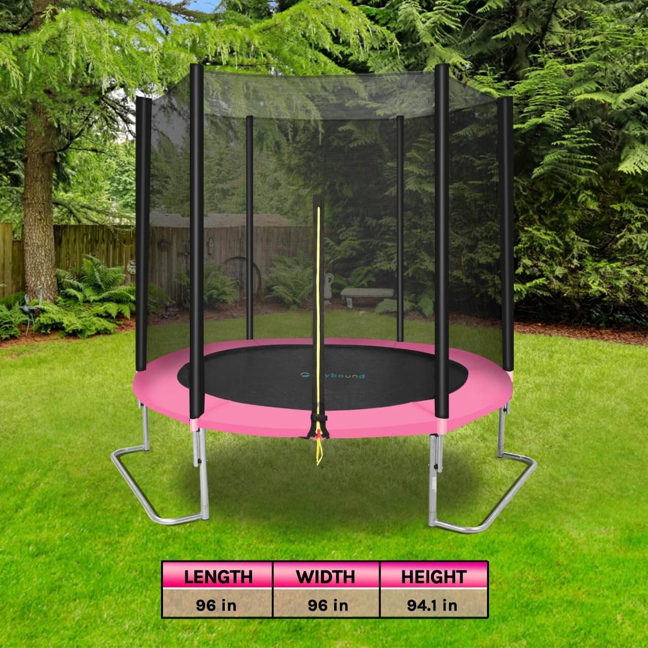 Skybound Pink 8ft L-Shaped Legs trampoline