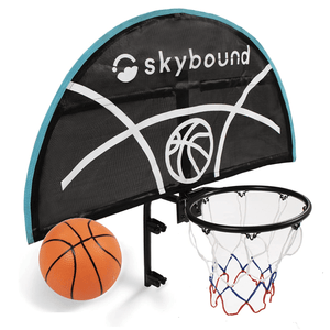 skybound trampoline basketball hoop with basketball