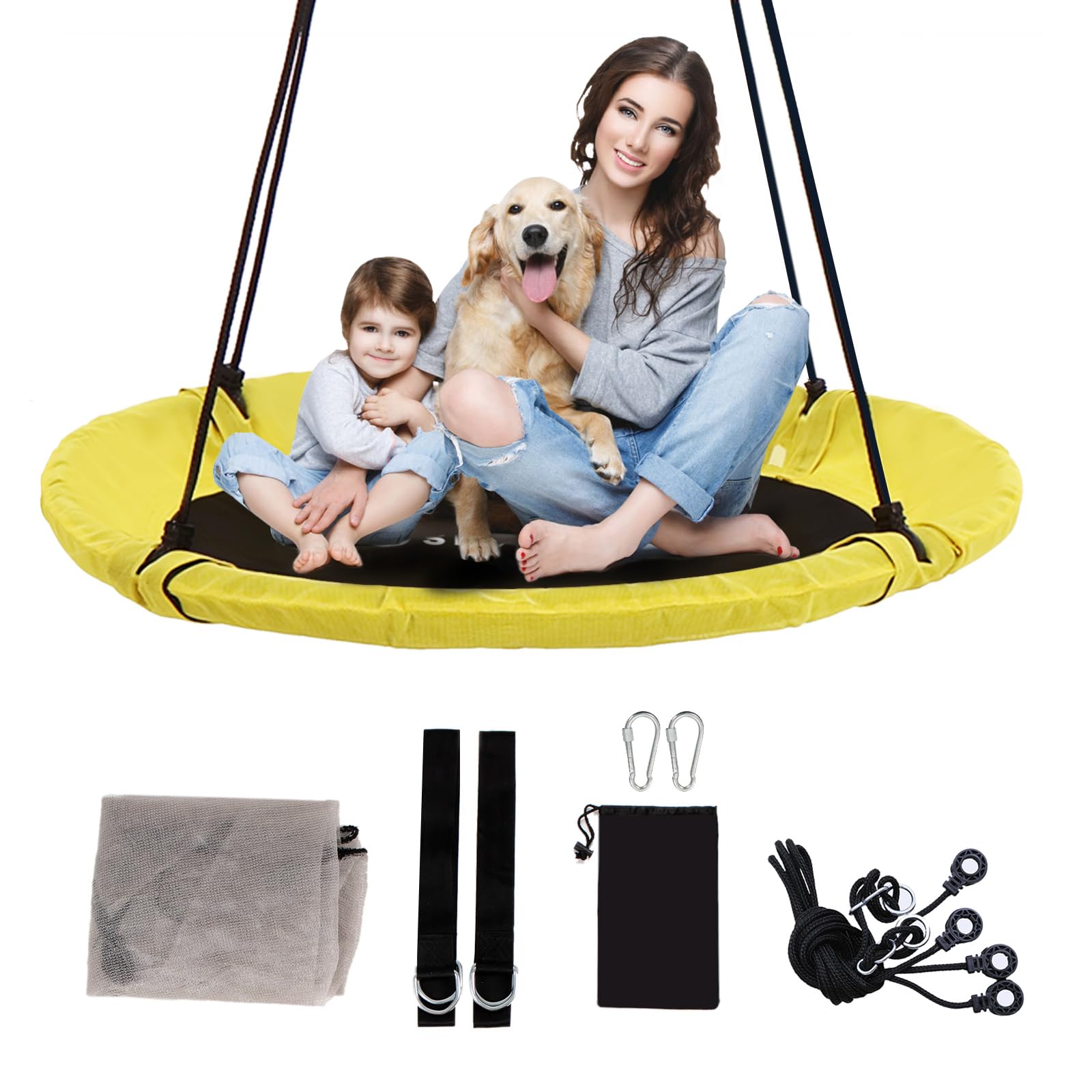 SkyBound 39 Inch Tree Swing - Yellow/Black