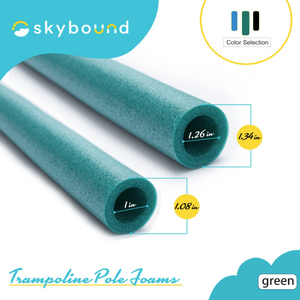 SkyBound Replacement Trampoline Enclosure Foam - Trampolines Poles Cover - Protective Poles Cover Tube Set for Safety Protection - Set of 12 - Green - SkyBound USA