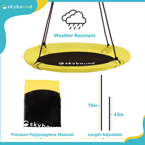 SkyBound Tree Swing 39 Inch Saucer Swing Yellow/Black