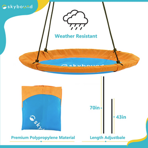 SkyBound Tree Swing 39 Inch Saucer Swing - Orange/Blue