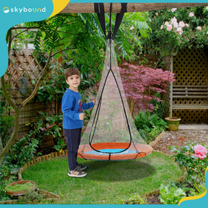 SkyBound Tree Swing 39 Inch Saucer Swing - Orange/Blue