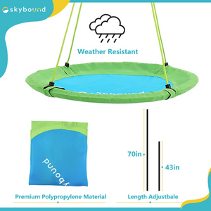 SkyBound 39 Inch Tree Swing Saucer Swing - Green/Blue