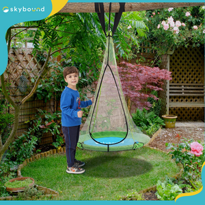 SkyBound 39 Inch Tree Swing Saucer Swing - Green/Blue