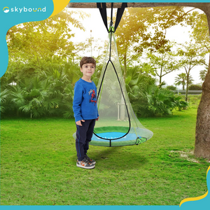 SkyBound 39 Inch Tree Swing Saucer Swing - Green/Blue