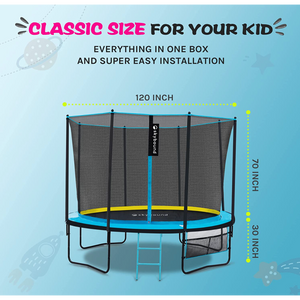 SkyRise Straight Pole Trampoline - 10ft