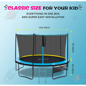 SkyRise Straight Pole Trampoline - 12ft