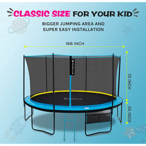 SkyRise Straight Pole Trampoline - 14ft